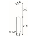 SLV 1-Phasen Pendelleuchte GRIP! L, GU10 max. 6W, wei� / schwarz
