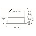 SLV Deckeneinbauleuchte NEW TRIA� 155, quadratisch, 2-flammig, 2x GU10 max. 10W, drehbar, wei�