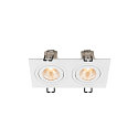SLV ceiling recessed luminaire NEW TRIA� 155 PHASE 2 flames, rigid, square IP20, white dimmable