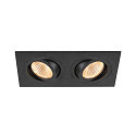 ceiling recessed luminaire NEW TRIA� 155 PHASE 2 flames, rigid, square IP20, black dimmable
