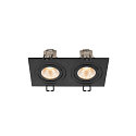 SLV ceiling recessed luminaire NEW TRIA� 155 PHASE 2 flames, rigid, square IP20, black dimmable