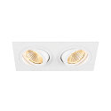 ceiling recessed luminaire NEW TRIA� 155 PHASE 2 flames, rigid, square IP20, white dimmable