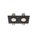SLV ceiling recessed luminaire NEW TRIA� 155 PHASE 2 flames, rigid, square IP20, black dimmable