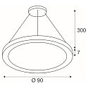 SLV pendant luminaire MEDO� RING 90 PHASE for VDU workstation, CCT Switch IP20, black dimmable