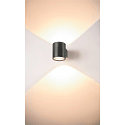 SLV LED Wandleuchte OCULUS PHASE, Up/Down, Wechsel-Optik, 15W 2000-3000K 100�, CRi >90, Dim-to-Warm, dunkel bronze