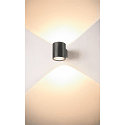 SLV LED Wandleuchte OCULUS PHASE, Up/Down, Wechsel-Optik, 15W 2000-3000K 100�, CRi >90, Dim-to-Warm, dunkel bronze