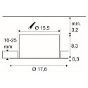SLV LED Einbauleuchte DOWNLIGHT C 150, IP54 IK02, � 17.6cm, CRi >90, UGR<22, Multipower, schaltbar, starr, 8/14/20W 4000K 55�