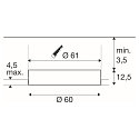 SLV LED Decken-Einbauleuchte MEDO� 60 FRAMELESS, IP20, b�ndig, 33W 3000/4000K 4600lm 80�, CRi >90, UGR <19, ohne BG, schaltbar