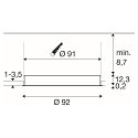 SLV LED Decken-Einbauleuchte MEDO� 90 FRAME, IP20, mit Blende, 66W 3000/4000K 9200lm 80�, CRi >90, UGR <19, ohne BG, schaltbar