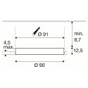 SLV LED Decken-Einbauleuchte MEDO� 90 FRAMELESS, IP20, b�ndig, 66W 3000/4000K 9200lm 80�, CRi >90, UGR <19, ohne BG, schaltbar