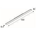 SLV LED 3-Phasen-Strahler SIGHT EASY, 150cm, rechteckig, flach, schaltbar, starr, 41W 4000K 25�, schwarz