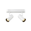 SLV wall and ceiling luminaire NOBLO� DOUBLE PHASE DTW 2 flames, round, Dim-To-Warm IP20, white dimmable