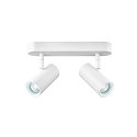 SLV wall and ceiling luminaire NOBLO� DOUBLE PHASE DTW 2 flames, round, Dim-To-Warm IP20, white dimmable