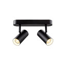 SLV wall and ceiling luminaire NOBLO� DOUBLE PHASE DTW 2 flames, round, Dim-To-Warm IP20, black dimmable