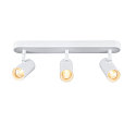 wall and ceiling luminaire NOBLO� TRIPLE PHASE 3 flames, cylindrical, cardanic swivelling IP20, white dimmable