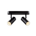 SLV wall and ceiling luminaire NOBLO� DOUBLE PHASE 2 flames, round IP20, black dimmable