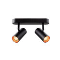 SLV wall and ceiling luminaire NOBLO� DOUBLE PHASE 2 flames, round IP20, black dimmable