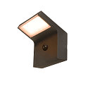 SLV outdoor wall luminaire ORDI II square, with sensor IP54, black, lacquered 