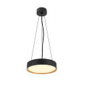 SLV ceiling luminaire DECONA 30 CL round, suitable for VDU workstation IP44, gold, black, lacquered dimmable