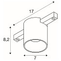 SLV LED Spot FIXT-IT!, 48V, DALI, rund, f�r Einbauschiene, 36�, 8W, 2000-3000K, 480lm, UGR<19, IP20, dimmbar, gold/schwarz