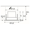 SLV LED Deckeneinbauleuchte NEW TRIA� 45, rund, 24�, 4W, 2700K, 360lm, UGR<22, IK02, IP20, wei�