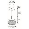 SLV LED Pendelleuchte GRIP! FLAT, 16W, 2700/3000K, 400lm, IP20, dimmbar, wei�/schwarz