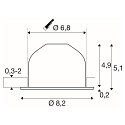 SLV LED Deckeneinbauleuchte NEW TRIA� 68 AIRTIGHT, rund, 7,5W, 3000K, IP23, IK02, dimmbar, schwarz