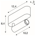 ceiling luminaire GRIP!S SINGLE suitable for VDU workstation IP20, black, white, lacquered dimmable