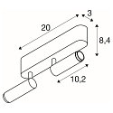 SLV LED Deckenaufbauleuchte GRIP! S DOUBLE, 29�, 21W, IP20, dimmbar, 3000K, 1300lm, wei�/schwarz