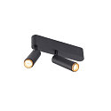 SLV ceiling luminaire GRIP!S DOUBLE suitable for VDU workstation IP20, gold, black, lacquered dimmable