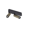 SLV ceiling luminaire GRIP!S DOUBLE suitable for VDU workstation IP20, bronze, black, lacquered dimmable