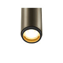 SLV ceiling luminaire GRIP!S DOUBLE suitable for VDU workstation IP20, bronze, black, lacquered dimmable