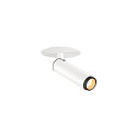 SLV ceiling recessed luminaire GRIP!S cylindrical, suitable for VDU workstation IP20, black, white, lacquered dimmable