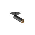 SLV ceiling recessed luminaire GRIP!S cylindrical, suitable for VDU workstation IP20, gold, black, lacquered dimmable