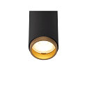 SLV ceiling recessed luminaire GRIP!S cylindrical, suitable for VDU workstation IP20, gold, black, lacquered dimmable