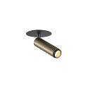 SLV ceiling recessed luminaire GRIP!S cylindrical, suitable for VDU workstation IP20, bronze, black, lacquered dimmable