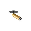 SLV ceiling recessed luminaire GRIP!S cylindrical, suitable for VDU workstation IP20, gold, black, lacquered dimmable