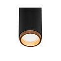 SLV LED Deckenaufbauleuchte GRIP! M SINGLE, 42�, 14W, IP20, dimmbar, 2700K, 1450lm, schwarz/gold