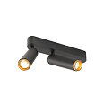 SLV LED Deckenaufbauleuchte GRIP! M DOUBLE, 42�, 28W, IP20, dimmbar, 3000K, 1520lm, schwarz/gold