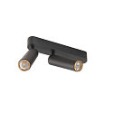 SLV LED Deckenaufbauleuchte GRIP! M DOUBLE, 42�, 28W, IP20, dimmbar, 3000K, 1520lm, schwarz/gold