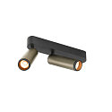 SLV LED Deckenaufbauleuchte GRIP! M DOUBLE, 42�, 28W, IP20, dimmbar, 2700K, 2920lm, bronze/schwarz