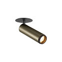 SLV ceiling recessed luminaire GRIP!M cylindrical IP20, bronze, black, lacquered dimmable