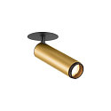 SLV ceiling recessed luminaire GRIP!M cylindrical IP20, gold, black, lacquered dimmable