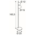 SLV Stehleuchte SUN FL, rund, G9, 1x max. 5W, IP20, dimmbar, schwarz