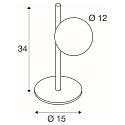 SLV Tischleuchte SUN TL, rund, G9, 1x max. 5W, IP20, dimmbar, schwarz