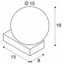 SLV Wandaufbauleuchte SUN WL UP, rund, G9, 1x max. 5W, IP20, dimmbar, schwarz