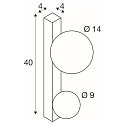 SLV Wandaufbauleuchte SUN WL DOUBLE, rund, G9, 2x max. 5W, IP20, dimmbar, schwarz