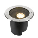 floor recessed luminaire DASAR� XL DALI round, swivelling, asymmetrical, dimmable IP65/IP67, stainless steel dimmable