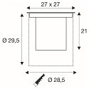 SLV LED Boden-Einbauleuchte DASAR� XL ASYM, IP65/IP67 IK10, 27W 3000K 2600lm 70/40�, neigbar, befahrbar, DALI, Edelstahl, eckig