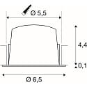 SLV LED Deckeneinbauleuchte NUMINOS� XS, 6,9W, IP20, 55�, 2700K, 900lm, schwarz/chrom